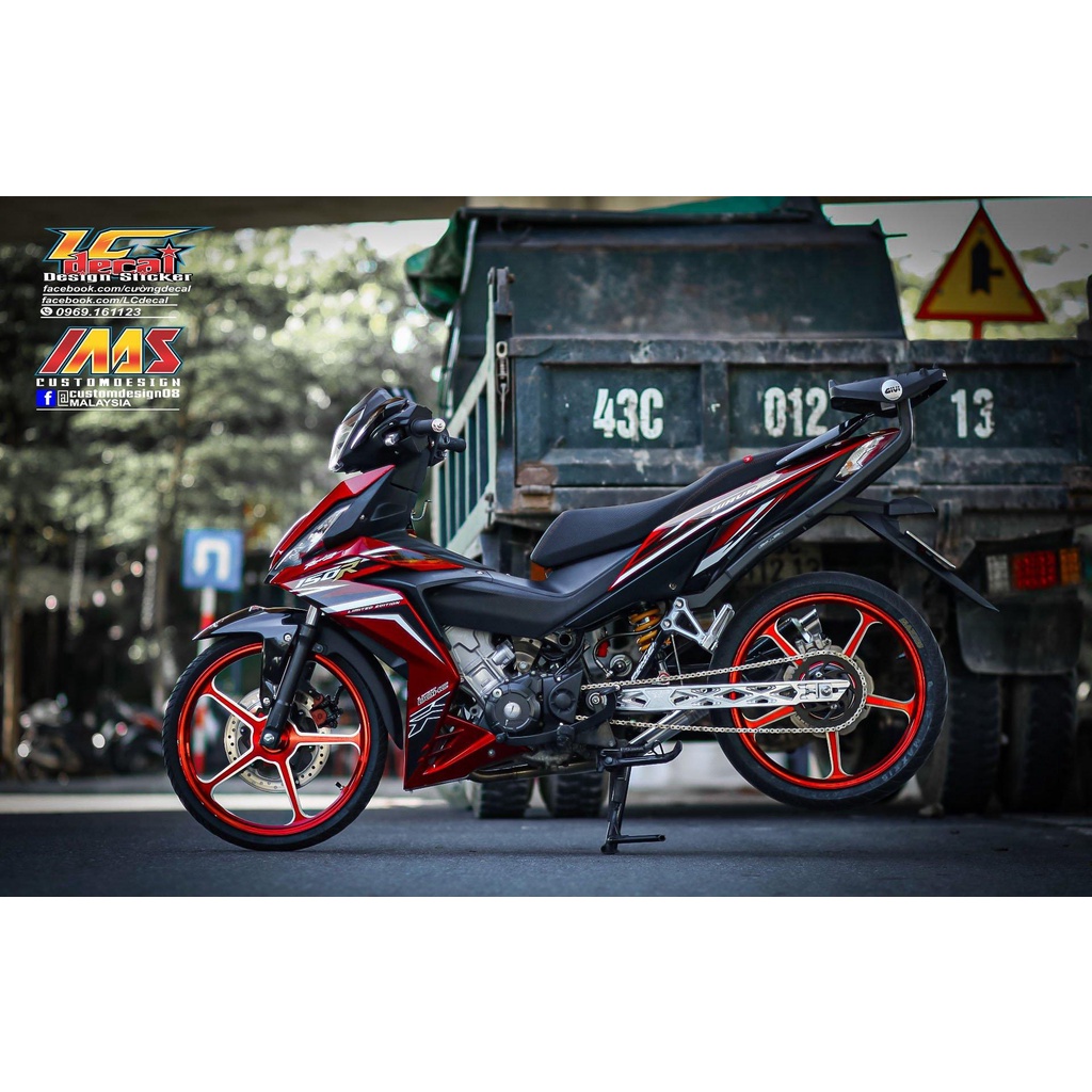 TEM RỜI mẫu 150R dán Winner V1 đỏ - phối màu theo xe