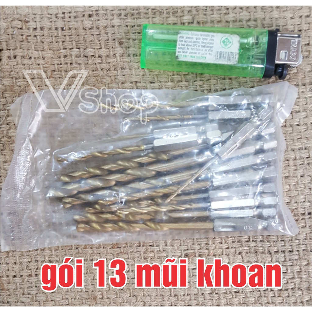 Bộ mũi khoan dùng cho máy bắn vít, 13 cái