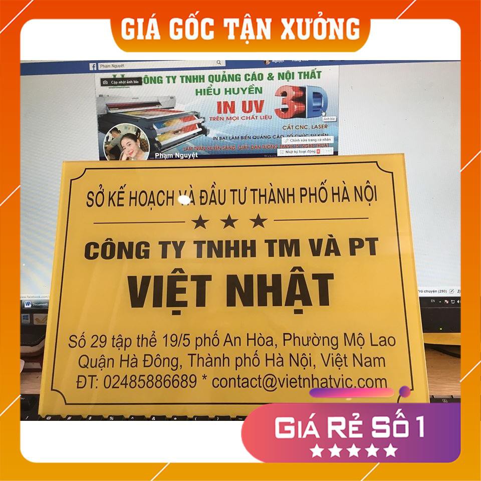 [Bảng hiệu Tên Công ty] Gia công sản xuất Biển, Bảng công ty uy tín giá rẻ tại Hà Nội.