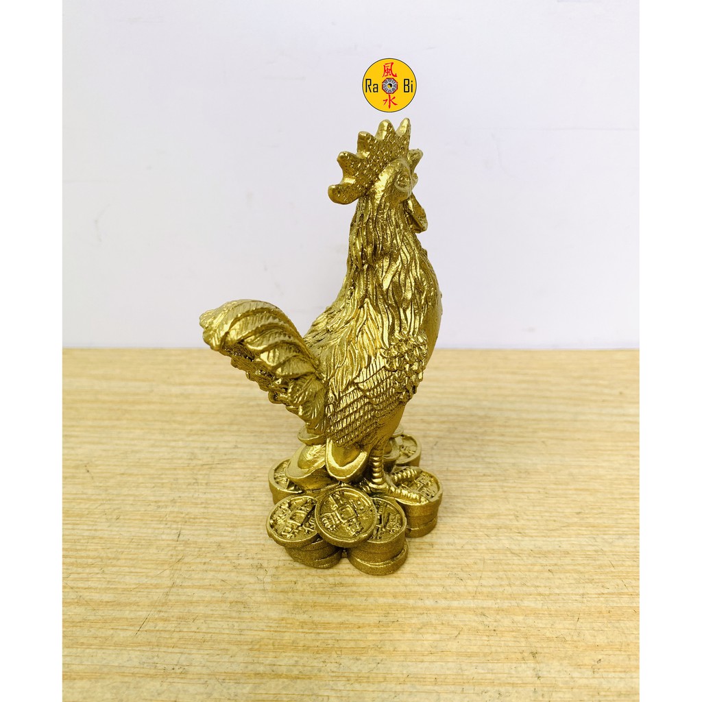 Gà Đồng Vàng Chữ Phúc - Tượng Đồng Phong Thủy