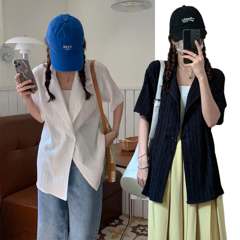 Áo khoác blazer SUXI ngắn tay đơn giản phong cách cổ điển thời trang mùa hè cho nữ