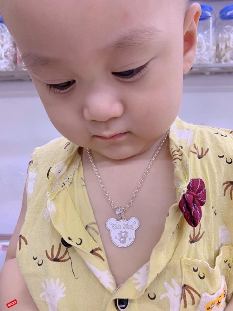 DÂY MẶT KHẮC TÊN THEO YÊU CẦU CHO BÉ BẠC TA NGUYÊN CHẤT