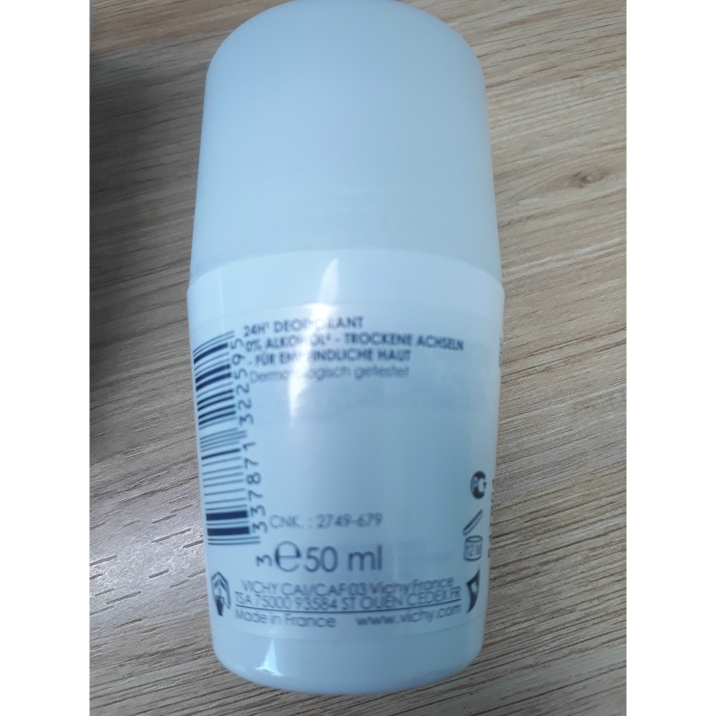 Lăn nách VICHY Deodorant Anti-Transpirant 24h 50ml Nắp trắng