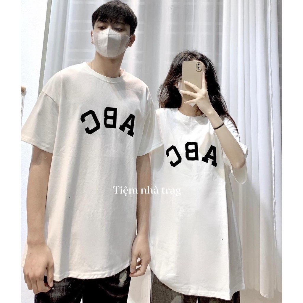 Áo thun Unisex nam nữ form rộng in chữ A B C - Zadola fashion