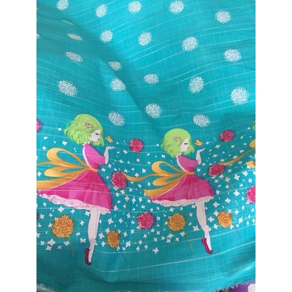 Vải thô cotton thích hợp may đầm cho các bé