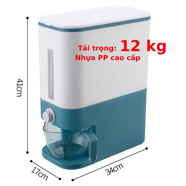 Thùng đựng gạo thông minh💢TẢI TRỌNG 12 KG💢dòng cao cấp nhựa PP cao cấp không gây động hại | BigBuy360 - bigbuy360.vn