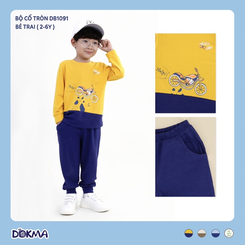 Bộ cổ tròn sợi tre Dokma siêu mềm, mát