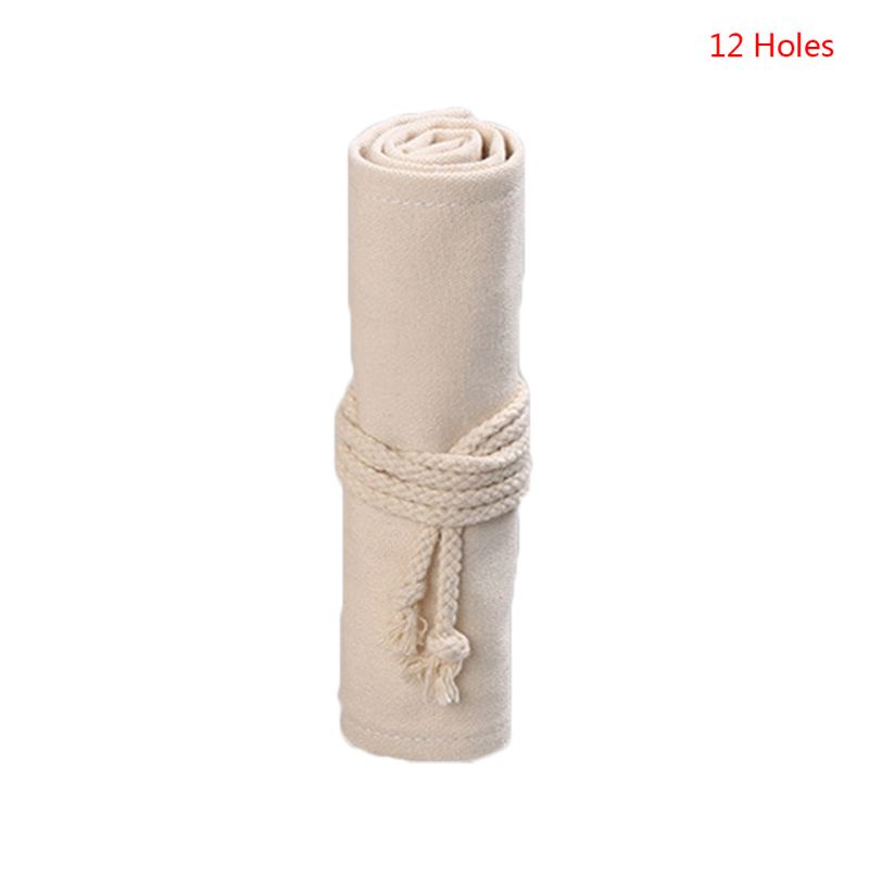 Túi Cuộn Đựng Bút 12 / 24 / 36 / 48 / 72 Lỗ Bằng Vải Canvas Tiện Dụng