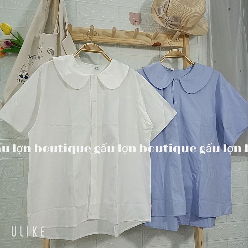 áo sơ mi cổ bẻ cộc tay ulzzang chất thô form rộng