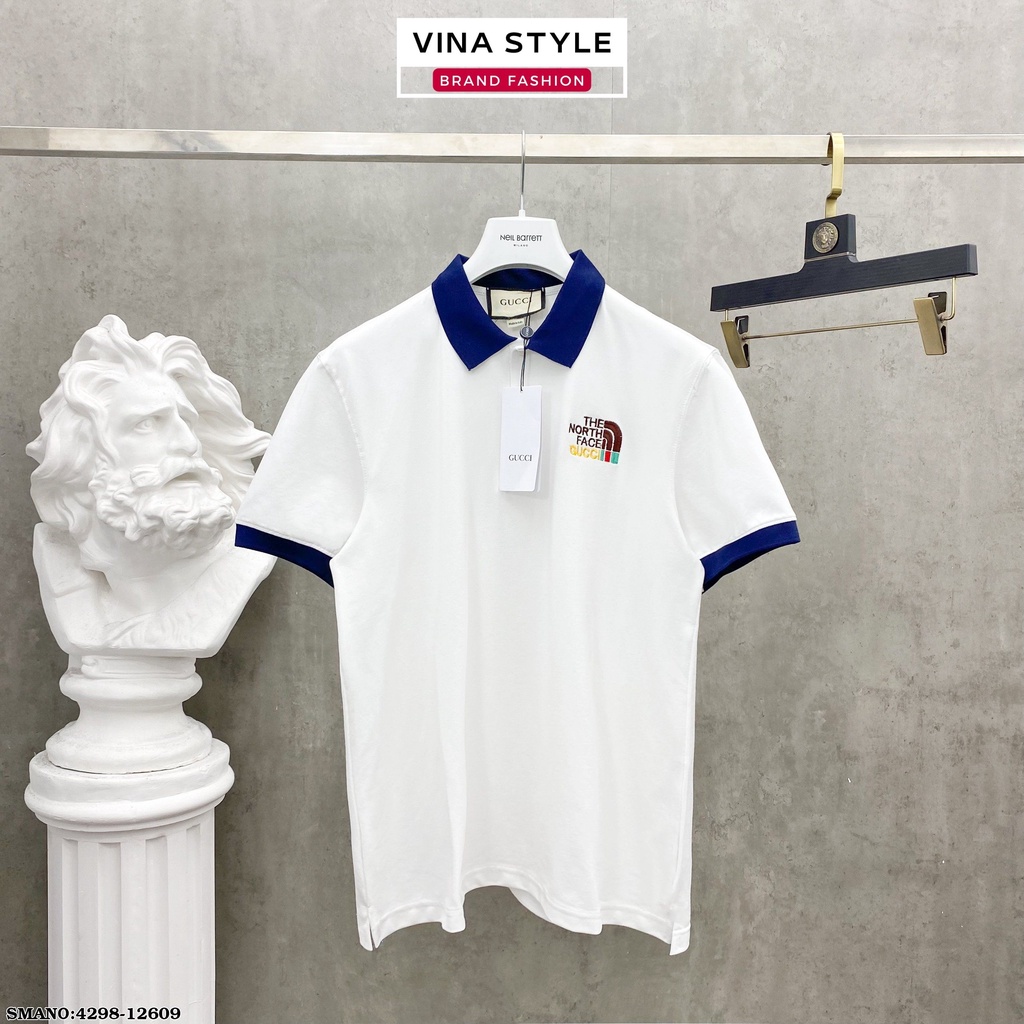 Áo Polo Hoạ Tiết GC - Áo phông Cổ Bẻ The North Face GC 3 Màu Đen Trắng Be