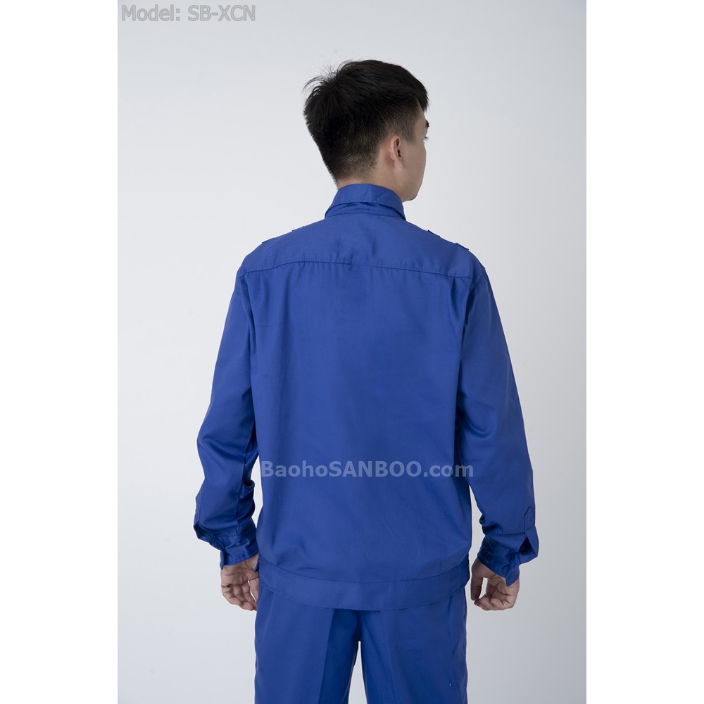 Quần áo bảo hộ lao động kaki màu xanh blue