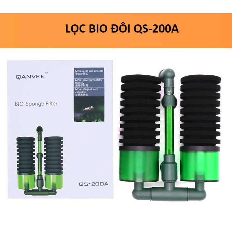 Lọc Bio Đôi QS-100A / QS-200A  | Lọc sinh học cho bể cá/ tép