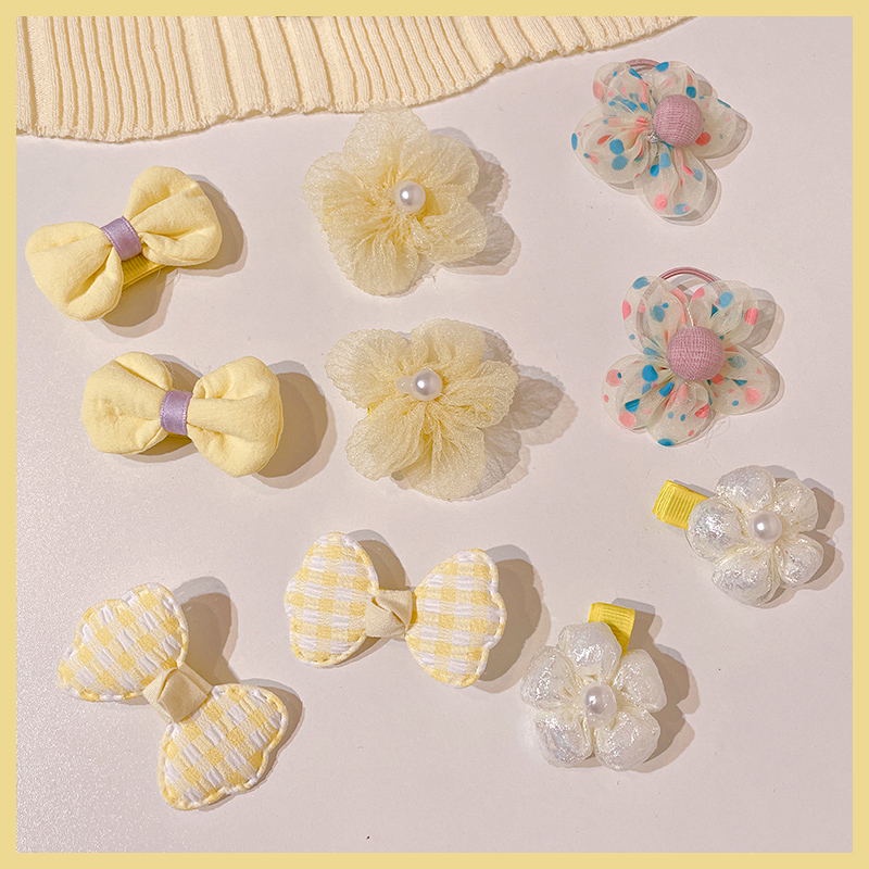 Bộ 10 Dây Cột Tóc Thời Trang Hàn Quốc Xinh Xắn Cho Bé Gái