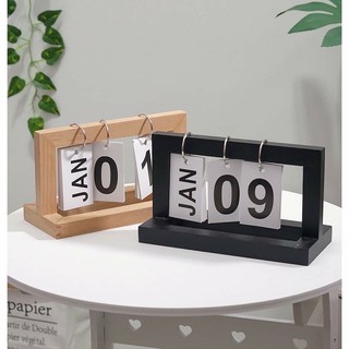 Lịch gỗ để bàn 2022 - Lịch lật số mini trang trí decor