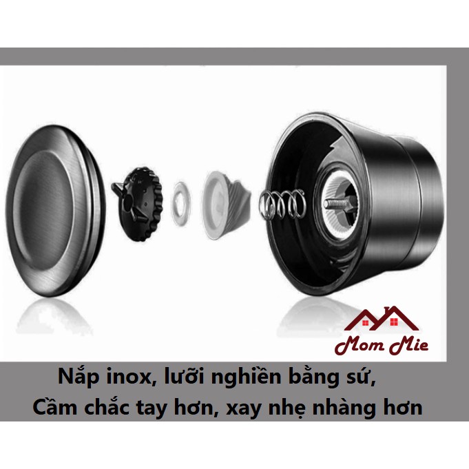 [Cao cấp] Hũ xay tiêu thủy tinh, nắp inox tiện lợi, dung tích 180mL - M126