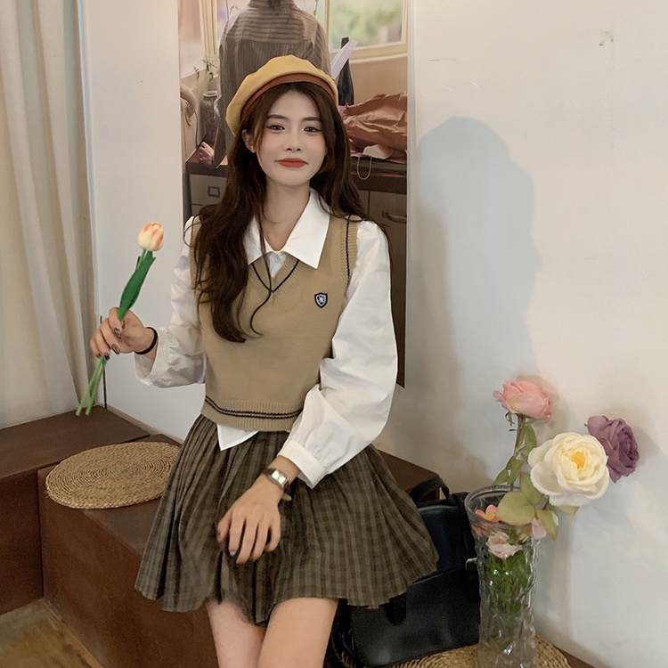 Korean fashion women's knitted V-neck sleeveless vest | BigBuy360 - bigbuy360.vn