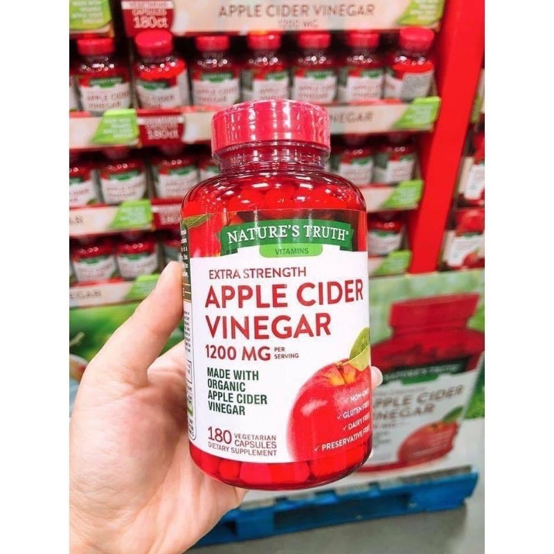 Viên uống giấm táo Apple Cider 1200mg 2400mg - Giúp giảm cân, đẹp da, detox cơ thể