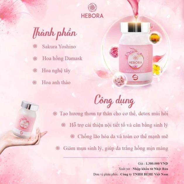 ✅(KM KÈM QUÀ TẶNG) Viên uống nước hoa HEBORA Nhật Bản - Hương thơm tự thân - Không cần dùng nước hoa vẫn thơm | BigBuy360 - bigbuy360.vn
