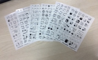Sticker BLACK & WHITE -06pcs/set