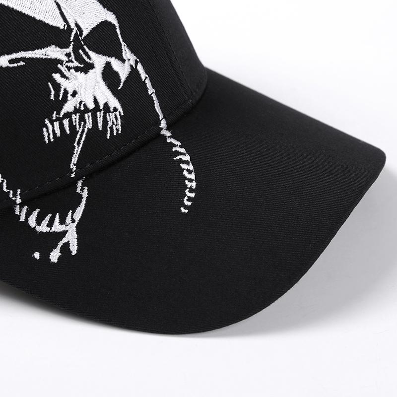 Mũ lưỡi trai cotton thêu hình đầu lâu thời trang