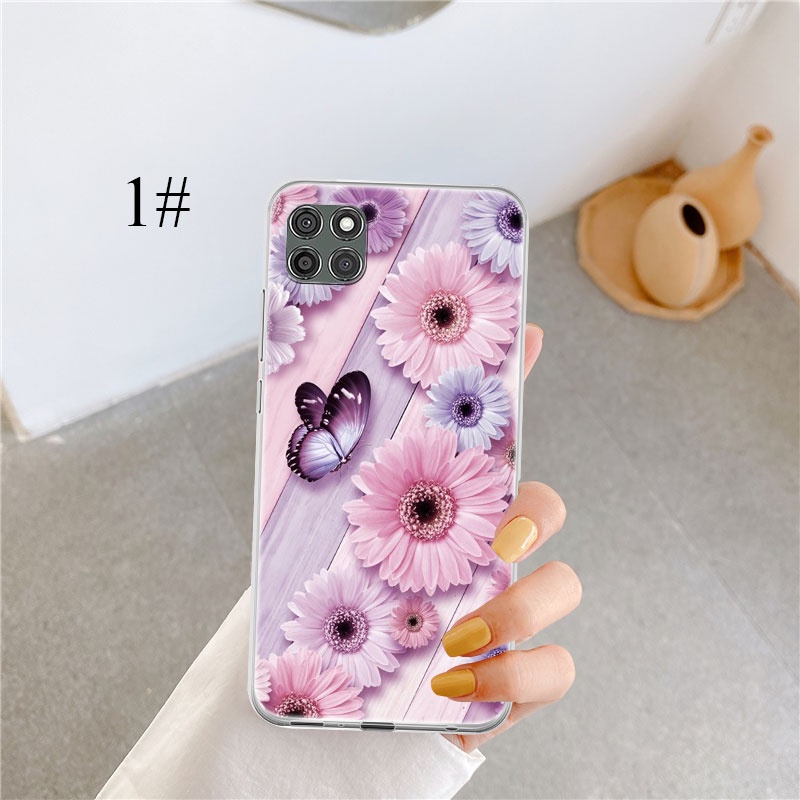 Ốp Điện Thoại Silicone Mềm Họa Tiết Hoa Tím Cho LG V40 G8 X X4 G3 G3S G8 G9 D690 V60 ThinQ OI75