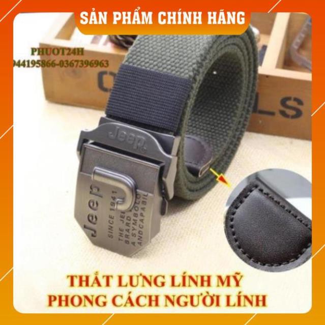 [FreeShip – Giảm 30k] Thắt Lưng Nam LÍNH Mỹ JEEP Cao Cấp - Dây Nịt Nam Quân Đội - Dây Lưng Nam Vải Bố Đẹp