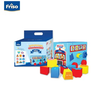 Bộ đồ chơi nhựa thả khối hình xe friso