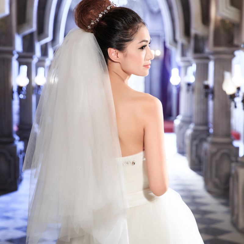 Tulle Wedding Dress Veils Fluffy White Multi Layers Bridal Hair Veil Comb Bride Fairy Marriage Accessories