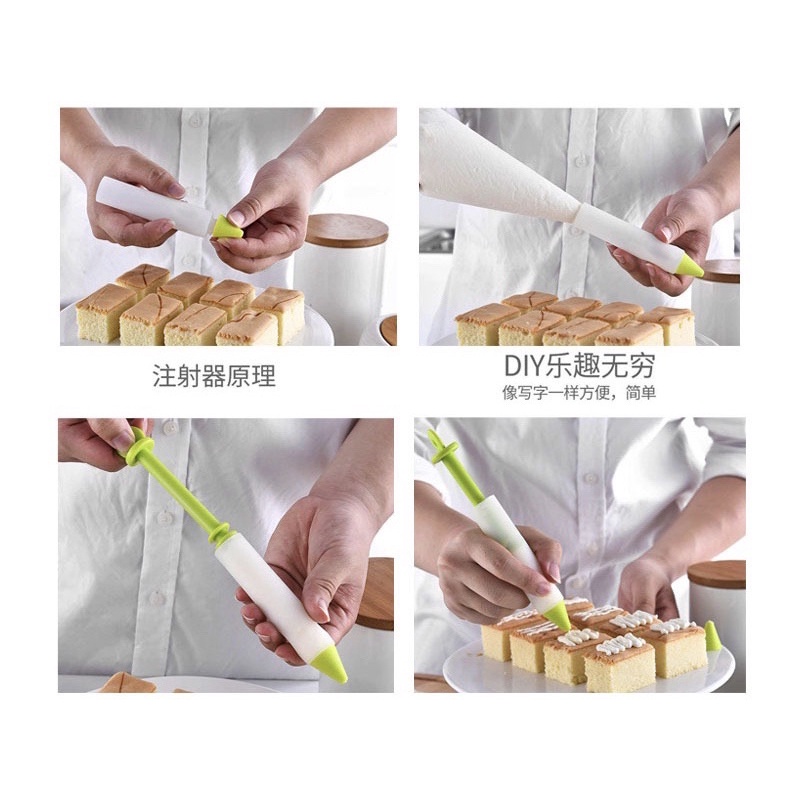 Bút Bơm Kem Sô Cô La / Kem Trang Trí Bánh Có Thể Tái Sử Dụng