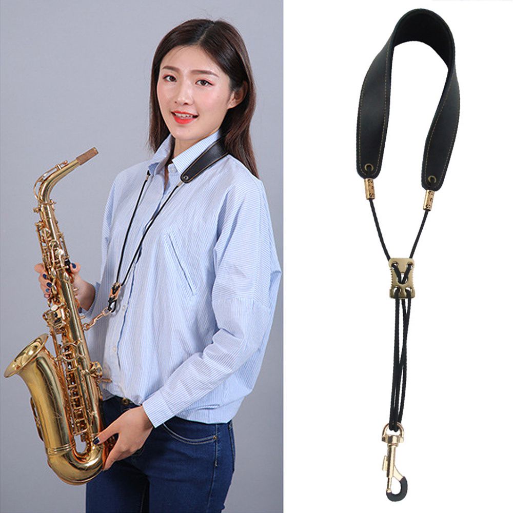 Dây đeo cổ da mềm mại phối móc khóa kim loại cho kèn Saxophone