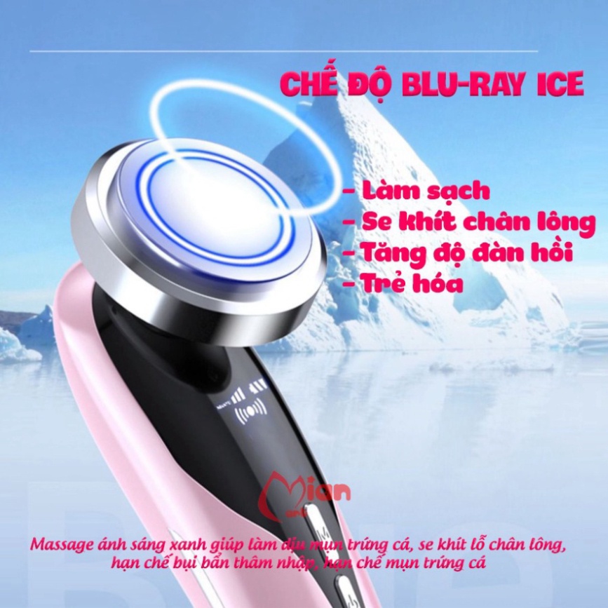 Máy massage mặt cầm tay - Dụng cụ mát xa mặt nâng cơ đẩy dưỡng chất, chăm sóc da mềm mịn trắng hồng tự nhiên