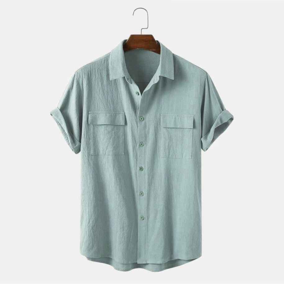 Áo đũi nam [  áo sơ mi ] cổ bẻ lịch lãm, mạnh mẽ cho nam giới, chất đũi mềm mịn mặc mát như không mặc AD5 | BigBuy360 - bigbuy360.vn