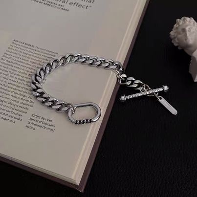 Lắc Tay Cuban Nam OT Streetwear Hiphop Merin Accessories Màu Bạc Bản To Khóa Cài - Vòng Nam Thép Titan Không Gỉ- Vòng OT