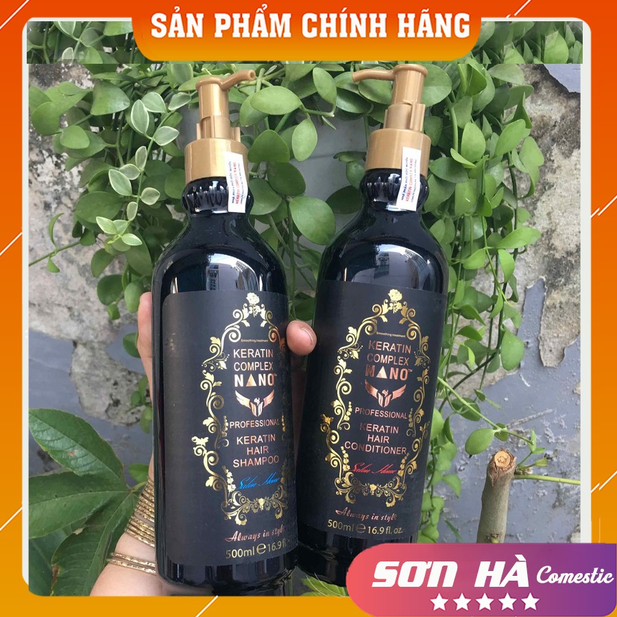 🛑Cặp Dầu Gội-Xả Keratin Complex Nano 🛑 FreeShip🛑 Siêu Phục Hồi Tóc Hư Tổn, Trị Gàu  500ML⚜️Hàng Chính Hãng⚜️