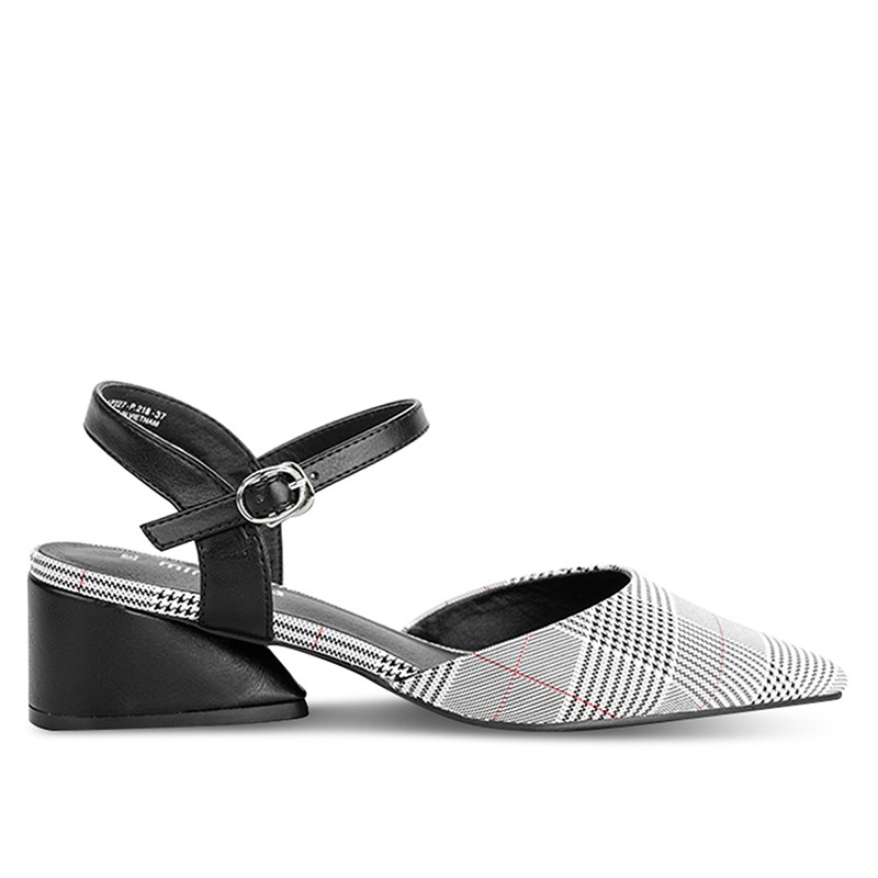 Sandals bít mũi nhọn caro 218DE