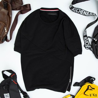 Áo thun phối khoá zip 2 bên