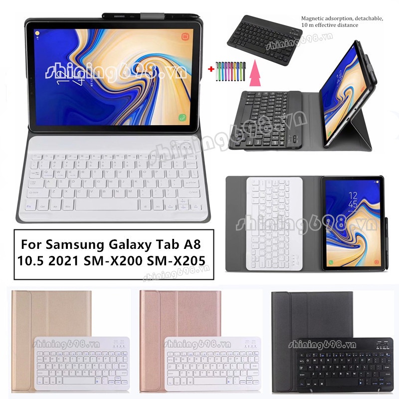 For Samsung Galaxy Tab A8 10.5 inch 2021 SM-X200 X205 Solid Colour Keyboard Case High Quality With Stand Kids Flip Tablet Cover