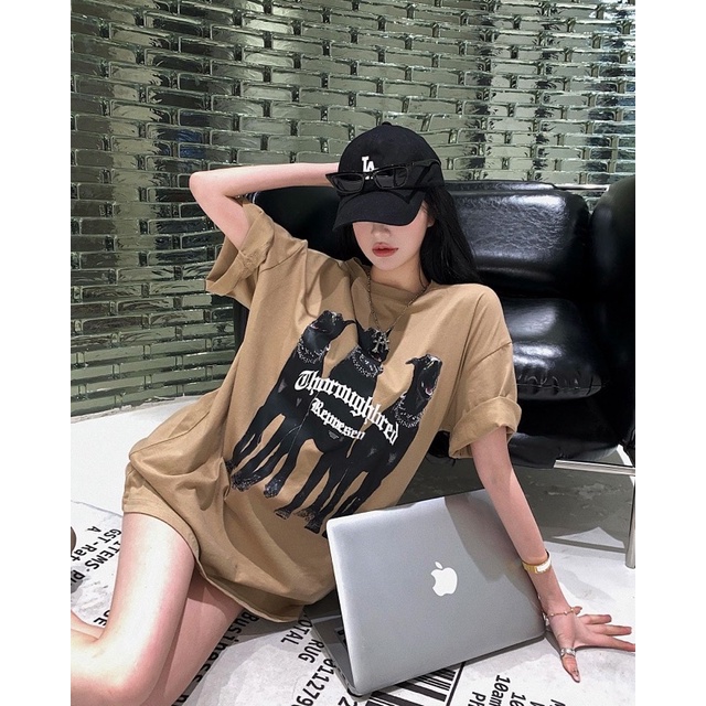 ÁO THUN TAY LỠ COTTON 3 DOG FORM UNISEX NAM NỮ (hình chụp thật)