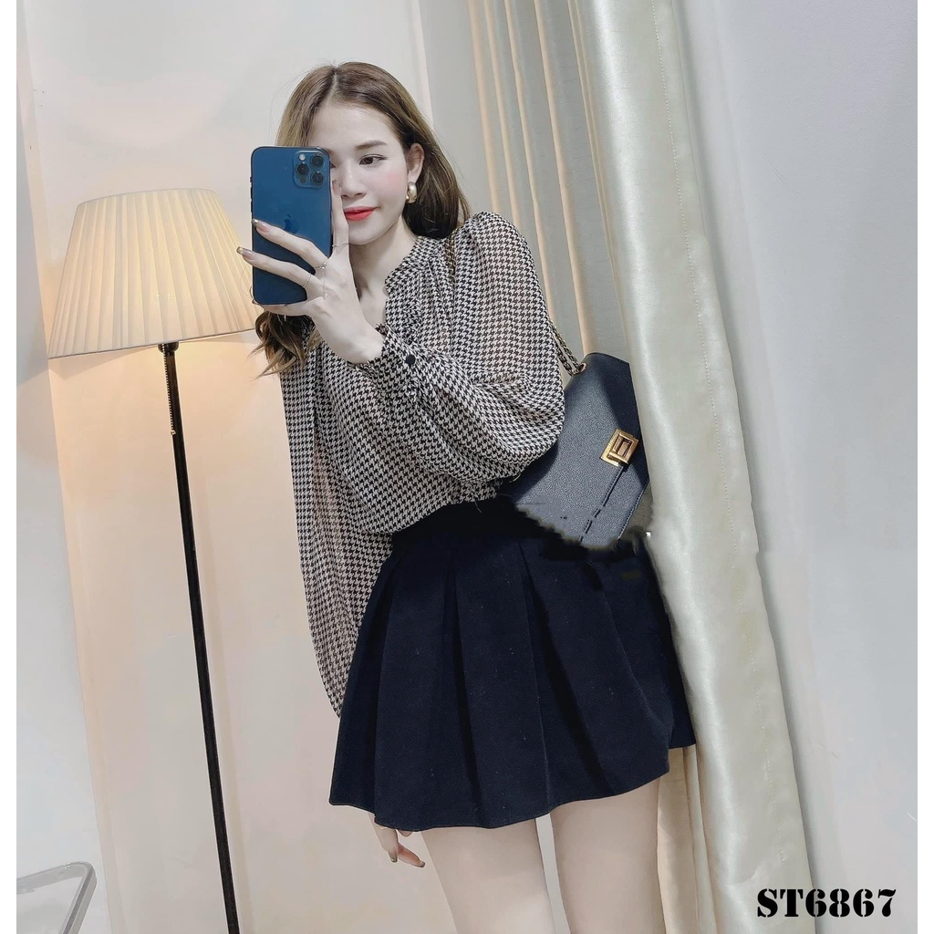 Chân váy chữ A xếp Ly ngắn dáng xòe MK