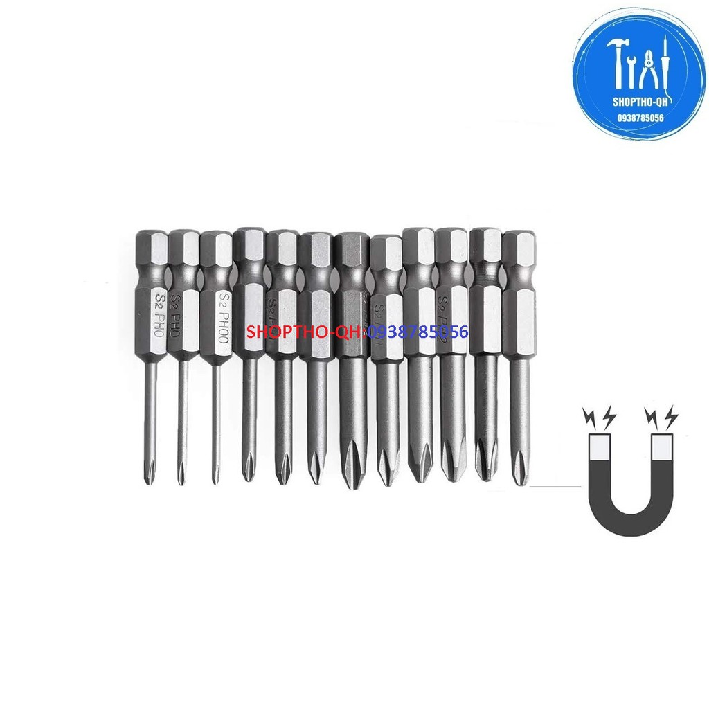 Mũi tô vít 4 cạnh chuôi lục giác dài 50mm