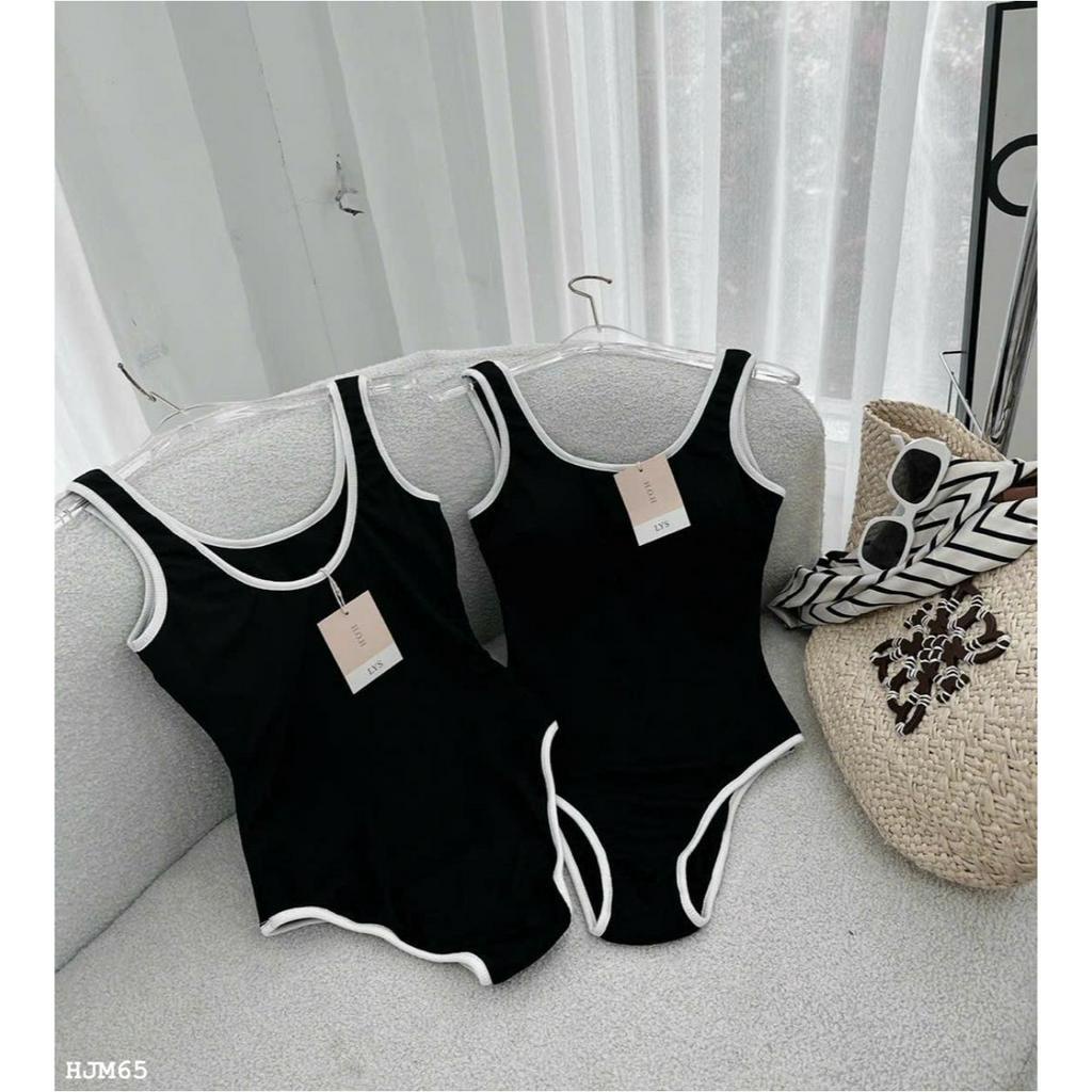Đồ bơi liền Jumpsuit Thun Lạnh cao cấp viền trắng đi biển 2023