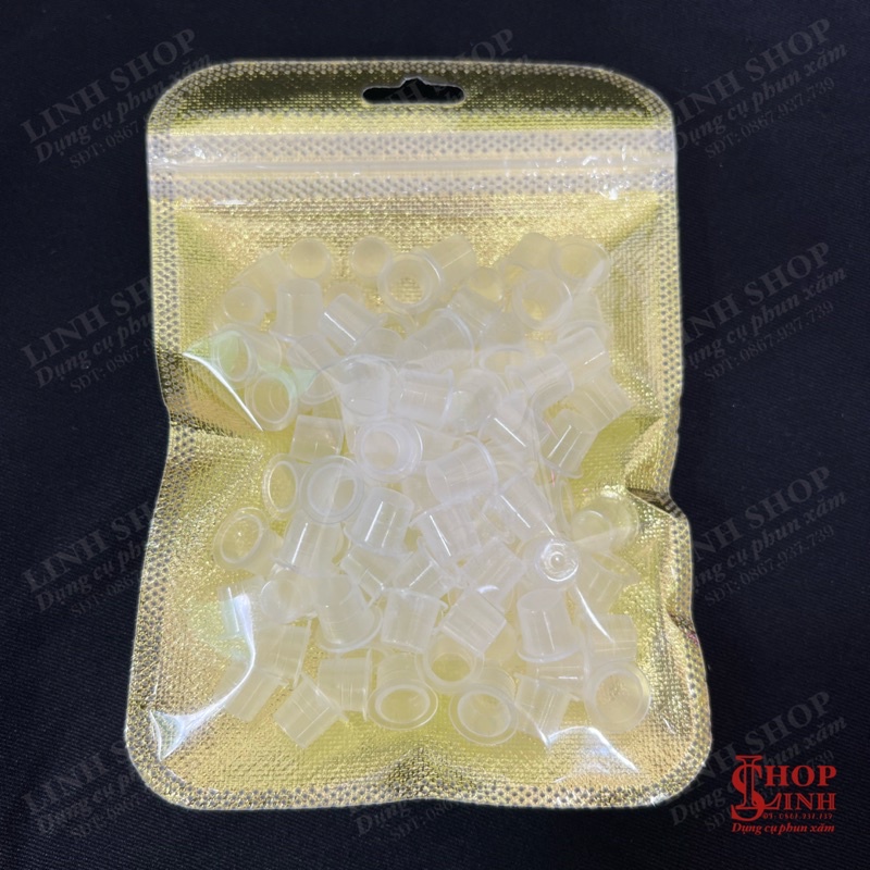 Bịch 100 cái Chum nhựa nhỏ đựng mực phun xăm, chum nhỏ đựng khoảng 0,3ml