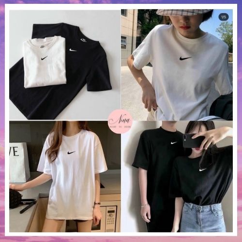 Áo Thun Thêu Chữ Cotton Hàng Chính Hãng NinaStore (Có sẵn - kèm video)