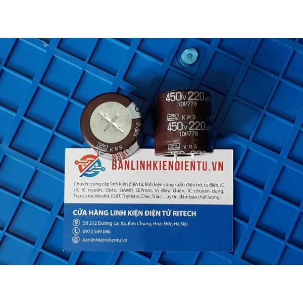 Tụ hóa 220uF 450V NIPPON KMS 30x30mm