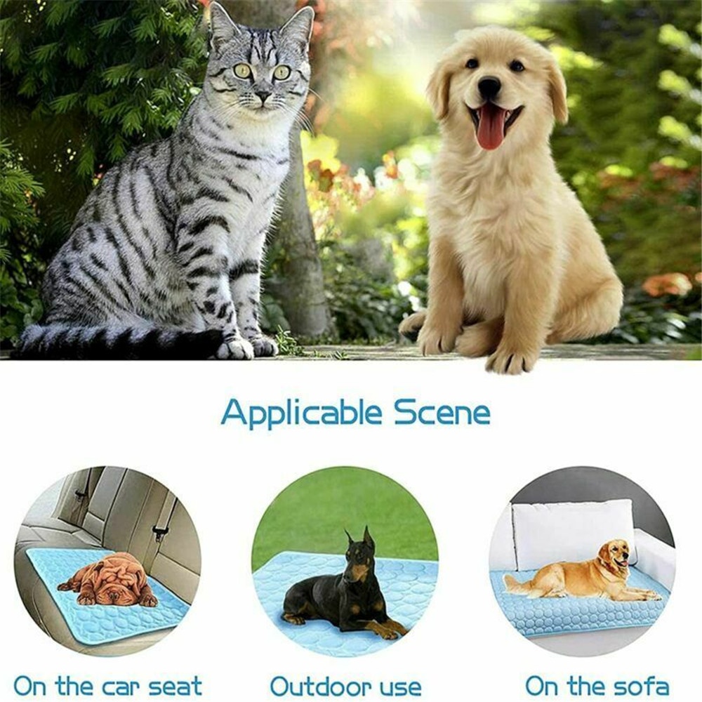 Tấm thảm gel làm mát kích thước 40 * 30cm/ 50 * 40cm/ 70 * 55cm mới dành cho thú cưng
