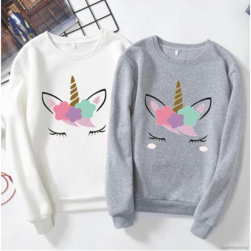 Áo hoodie không mũ dài tay unicorn kỳ lân cực cute (order)