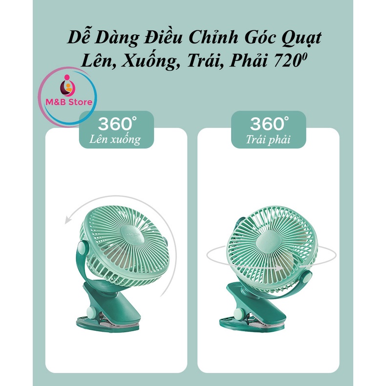 Quạt Kẹp Di Động Cao Cấp, Tiện Lợi, Pin Sạc - BabyCare