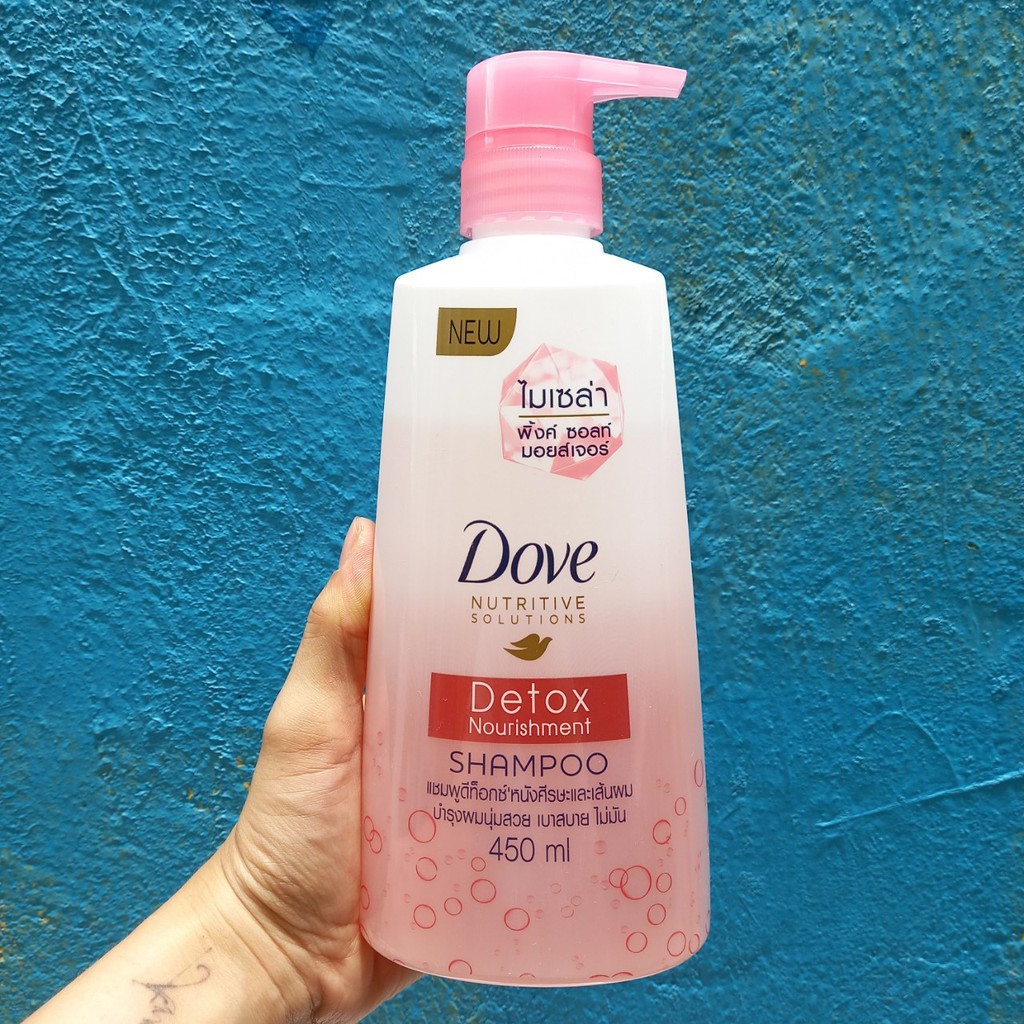 [DƯỠNG TÓC MỀM MƯỢT] Dầu gội Dove Nutritive Solutions Detox Nourishment Hồng Thái Lan 450ml shopmt89