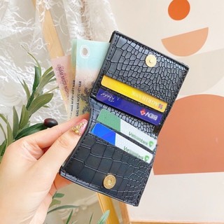 Ví nữ ngắn gấp gọn fullbox da rắn