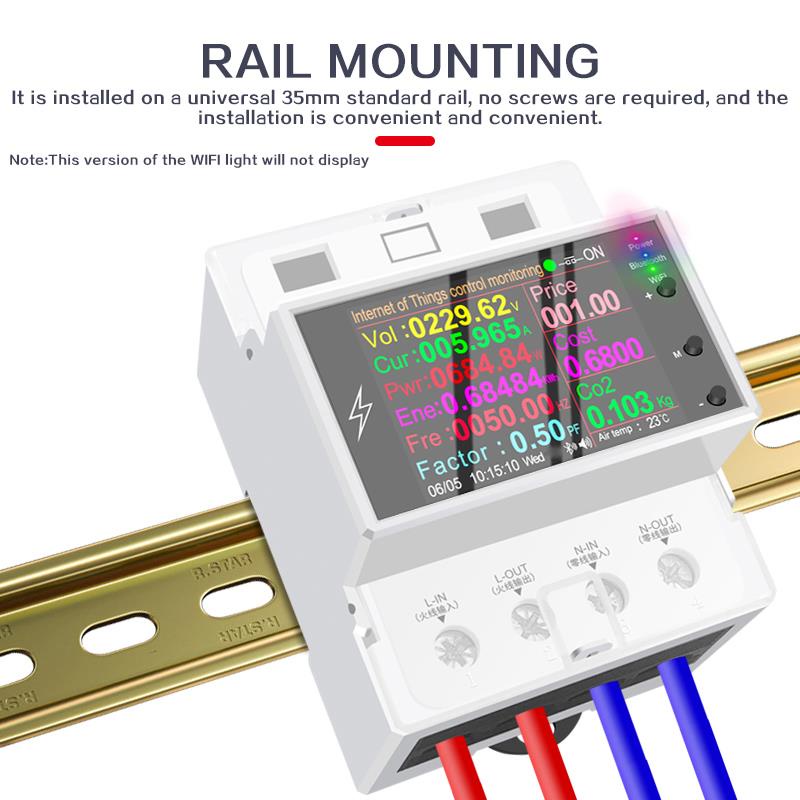 Aptomat WIFI Công Tắc Điều Khiển Thông Minh Kết Nối WIFI 0-100A AC 220V 110V